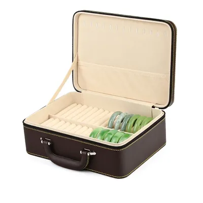 Big Size Jewelry Box Organizer Leather Jewelry Boxes for Women Bracelet Velvet Tray Display Stand