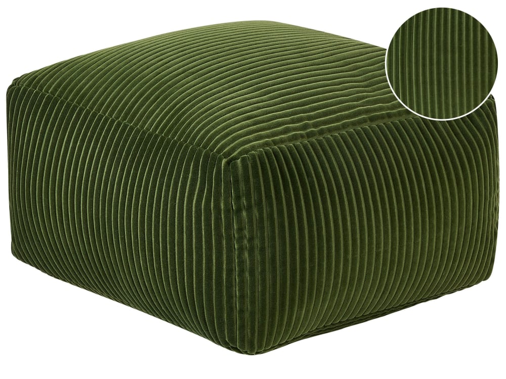 Pouf en tissu vert 50x30cm