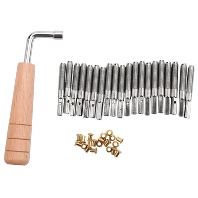 20 Pcs Tuning Pin Nails and 20Pcs Rivets,with L-Shape Tuning Wrench,for Lyre Harp Small Harp Musical