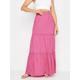 Long Tall Sally Tall Pink Print Tiered Maxi Skirt