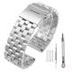 vazzic Brushed Stainless Steel Watch Band Strap 18mm/20mm/22mm/24mm/26mm Metal Replacement Bracelet Men Women Zwart/Silver WristBand (Color : Silver, Size : 26mm)