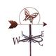 Butterfly wind vane with Roof Mount Retro Metal Weather Vane Garden Wind Direction Indicator, Creative Stainless Steel Home Decor Ornament Weathercock for Farm Yard