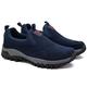 Outdoor Trainers Men Comfortable Loafers Suede Upper Mens Slip on Trainers Loafers Casual Breathable Slip-on Lightweight Comfortable Tennis Mesh Shoes,Blue,46/280mm