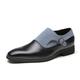 MOEIDO Men's Lace-Ups Pointed Toe Men Leather Oxfords Slip On Dress Shoes Casual Business Shoes Wedding Party Formal Shoes Mens Brogues (Color : Gray, Size : 9)
