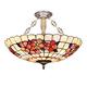 Tiffany Style Chandeliers, Natural Handmade Shell Glass Ceiling Lights, Dimmable Modern Mosaic Pendant Light for Living Room Bedroom Dining Room Farmhouse Kitchen Island Light,21 i