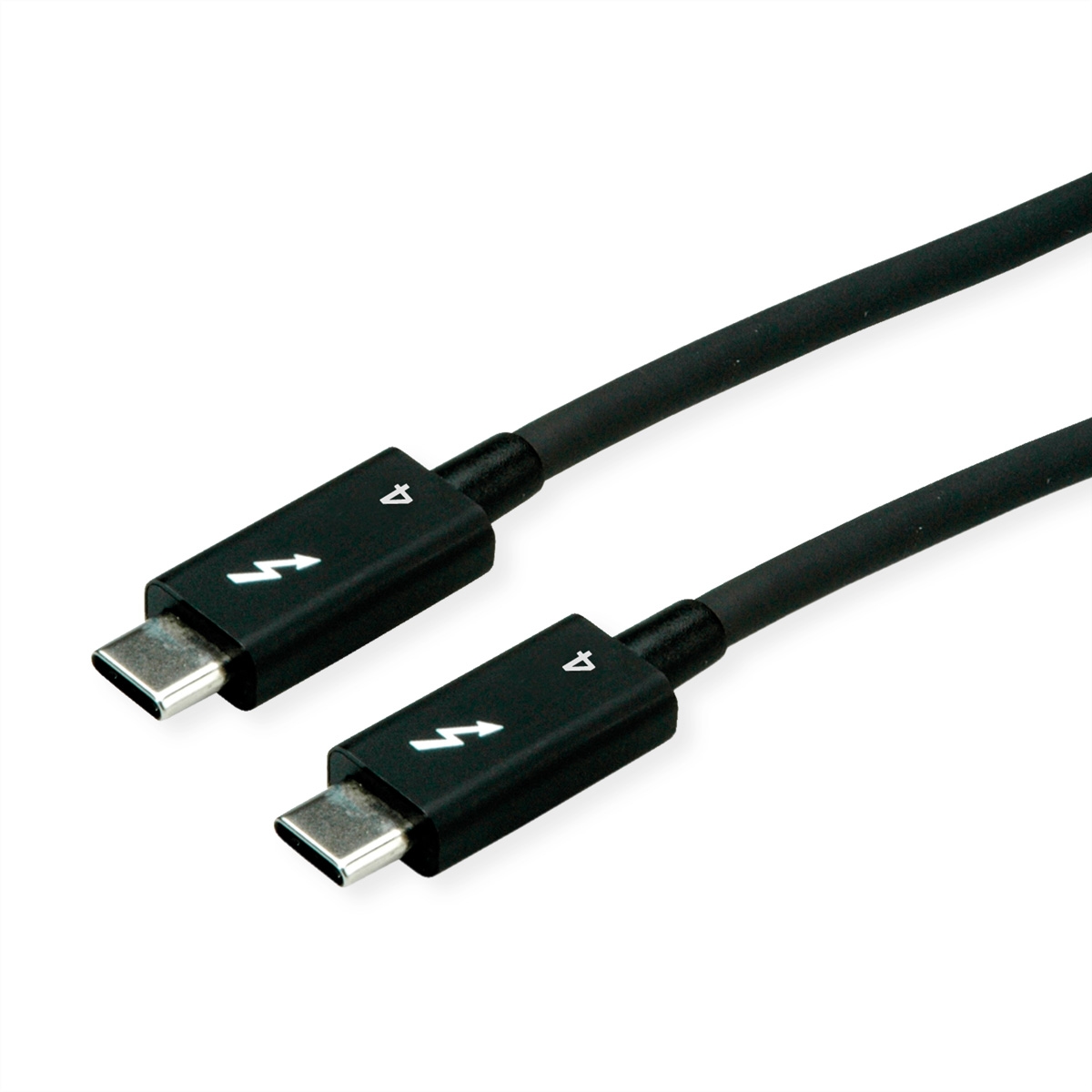 ROLINE Thunderbolt™ 4 Kabel, C-C, ST/ST, 8K UHD-2, 40Gbit/s, 100W, passiv, schwarz, 0,5 m Image