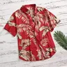 2024 neue hawaiian ische rote Blatt tropische Hemden Blumen Männer Dazn Tops Sommer lässig Kurzarm