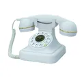 Téléphone filaire téléphone fixe rétro pour la maison téléphone blanc ancien à la mode téléphone