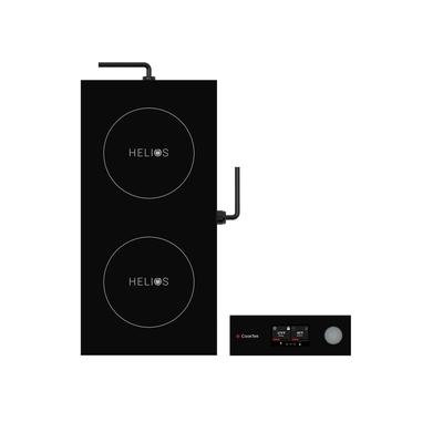 CookTek HTD-9500-FB35-1 Helios Drop-In Commercial Induction Cooktop w/ (2) Burners, 240v, 3 Burners, Glass-ceramic Top, Stainless Steel