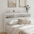 vidaXL Armoire tête de lit avec LED blanc 180x17x102 cm