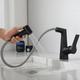 Robinet lavabo - Rotatif / Rétractable / Avec spray démontable Plaqué / Finitions Peintes Set de centre Mitigeur un trouBath Taps / Laiton