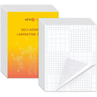 HTVRONT 20 Sheets 9X12inch Self-Adhesive Laminating Sheets No Machine Needed Clear Transparent