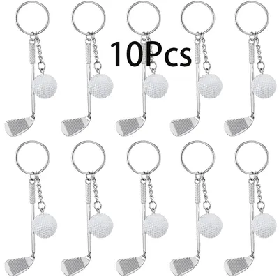 10Pcs Golf Gifts Keychain for Men Women Golf Club Keychains Backpack Decorations Birthday Christmas