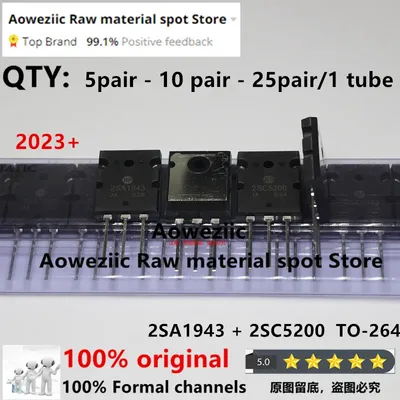 Aoweziic 2023+ 5pair - 10pair 100% New Original 2SA1943 2SC5200 A1943 C5200 TO-264 High-Power