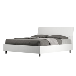 Doppelbett mit Stauraum, 160x190 cm Hubbett, schrägem Kopfteil, Esche weiß Demas