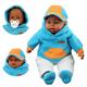 (Ethnic Boy Doll In Blue Hoodie) The Magic Toy Shop 18" Lifelike Large Soft Bodied Baby Doll Girl Boy Toy With Dummy & Sounds