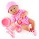 (Girl Doll) The Magic Toy Shop 14" Real Touch Vinyl Skin New Born Girl / Boy Baby Doll With Dummy & Accessories