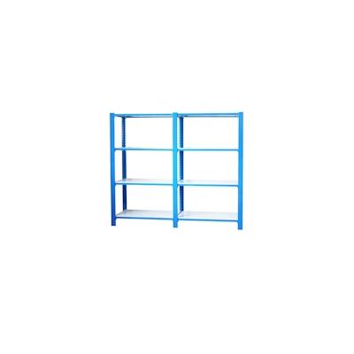 SimonRack Modul aus 2 Officlick-Regalen mit je 4 Böden. Blau/Weiß 1500x1800x300 mm Image