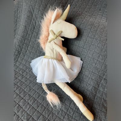 Anthropologie Toys | Anthropologie Ursula The Unicorn Plush Doll Toy Pink And Beige Ballerina Tutu A3 | Color: Cream/Pink | Size: 21”