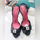 Kate Spade Shoes | Kate Spade Satin Jewel High Heels | Color: Black/Pink | Size: 8
