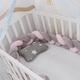 PTKG Cot Bumpers for Cot Bed, Soft Breathable 3 Shares Braided Cot Bumper 100% Cotton Baby Cot Bumpers Baby Bed Set All Round Braided Protector,A12,3.5m