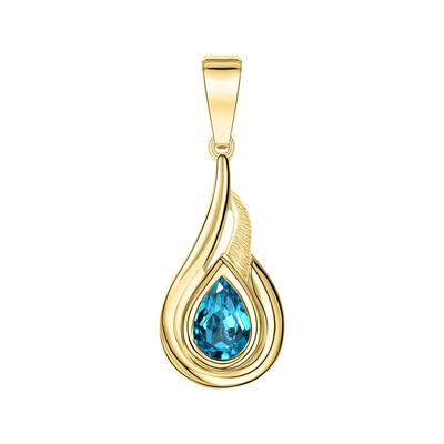 Ketten-Anhänger VIVANCE "375/- Gelbgold glanz Blautopas", gelb (gelb, blau), Schmuckanhänger, Damen, ONE-SIZE, Gold, 1,8