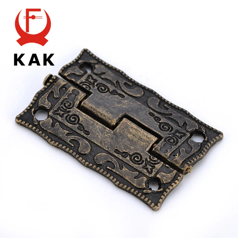 10PCS KAK Antike Bronze Scharniere Schrank Tür Schublade Dekorative Mini Scharnier Für Schmuck Lagerung Holz Box Möbel Hardware