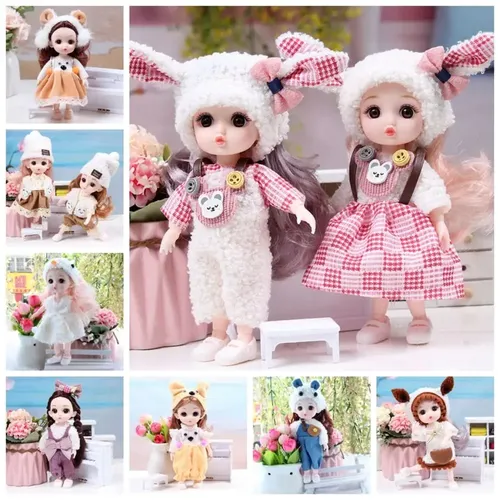 Dress up bjd Puppen Mini Puppen bewegliche Gelenke mit Kleidung abnehmbare Gelenke Puppe 3d Auge