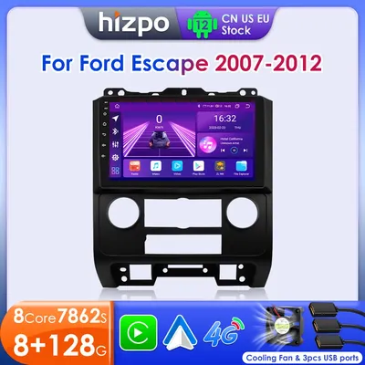 Hizpo-Autoradio Android pour Ford Escape 2007-2012 Écran 9 " 2 Din Unité principale Stéréo