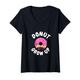 Damen Cat Donut Grow Up Lustiger Humor Kawaii Cat Lover Geschenke für Mädchen T-Shirt mit V-Ausschnitt