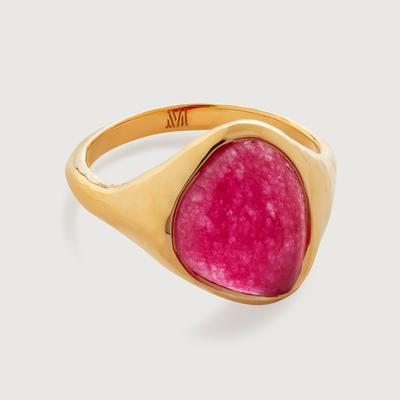 Gold Rio Gemstone Ring Pink Quartz