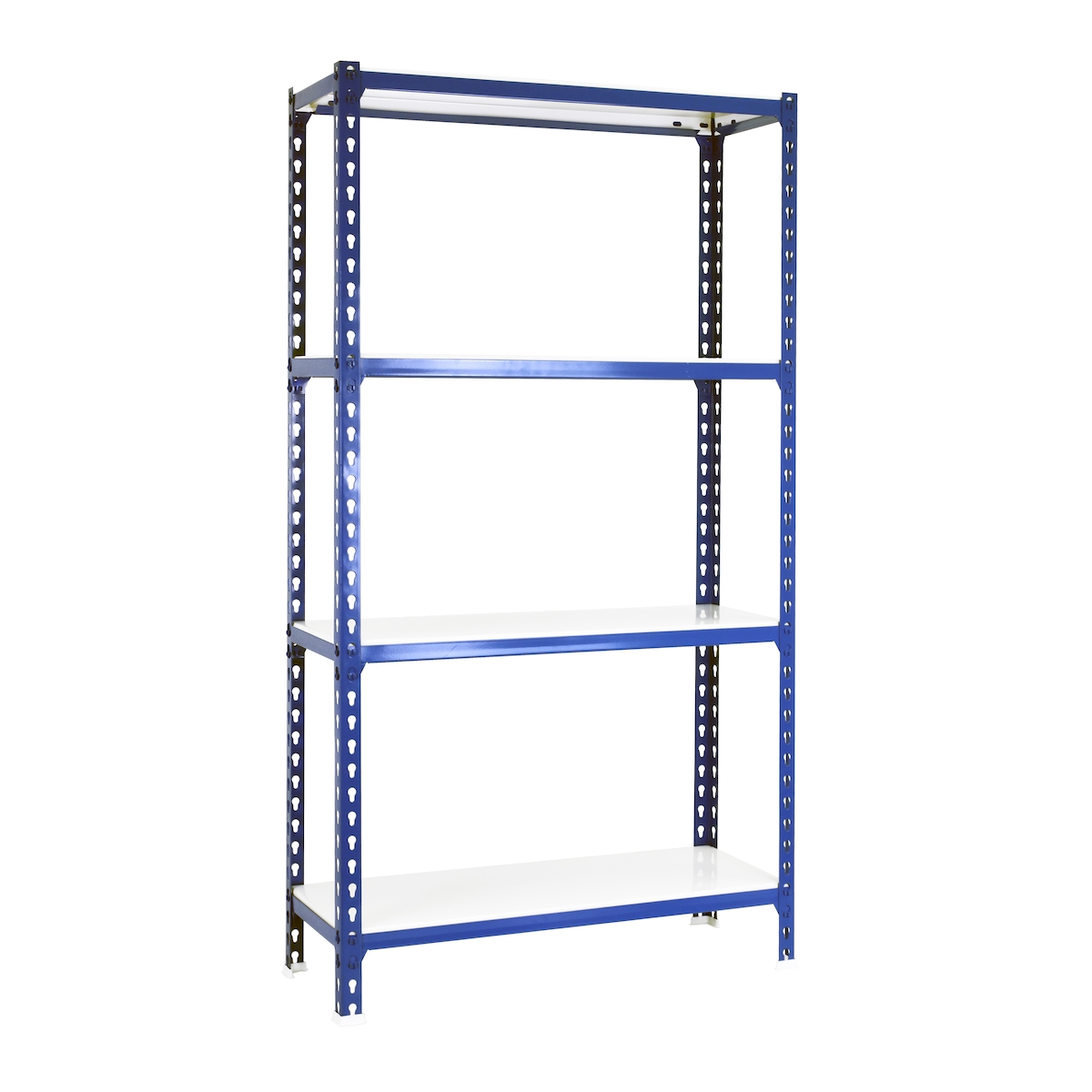 SimonRack Simonclick schraubenloses Metallregal 4 Böden. Farbe Blau/Weiß 1500x1100x300 mm Image