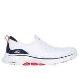 Skechers Women's GO WALK 7 - Darcie Slip-On Shoes | Size 7.0 | White/Navy | Textile/Synthetic | Vegan | Machine Washable