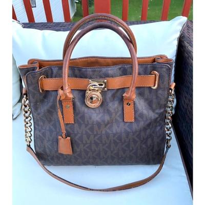 Michael Kors Bags | Womens Michael Kors Signature Mk Handbag | Color: Gold | Size: 14.5”L X 6”W X 13”H