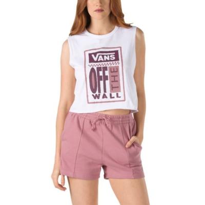 Vans Tops | Vans Big Ticket Sleeveless Muscle Shirt Size Large Women | Color: Pink/White | Size: L