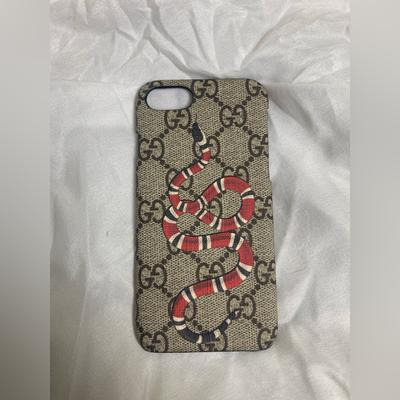 Gucci Cell Phones & Accessories | Authentic Gucci Snake Iphone Se Iphone 7 Iphone 8 Cellphone Case | Color: Red/Tan | Size: Os