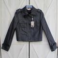 Michael Kors Jackets & Coats | Michael Kors Italy Button Front Jacket Size 10 Silk Blend | Color: Black/Blue | Size: 10