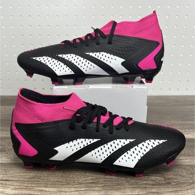 Adidas Shoes | Adidas Predator Accuracy.2 Fg Black Pink Cleats Gw4586 Men's 8 / Women's 9 | Color: Black/Pink | Size: 8