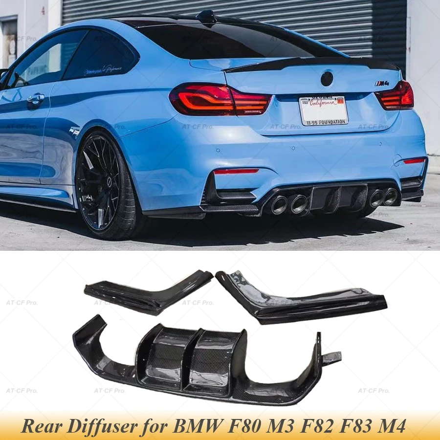 Per M3 M4 In fibra di Carbonio/Nero Lucido Diffusore Posteriore Lip Spoiler Paraurti Splitter Per BMW F80 M3 F82 F83 M4 Berlina Coupe 2014-2019