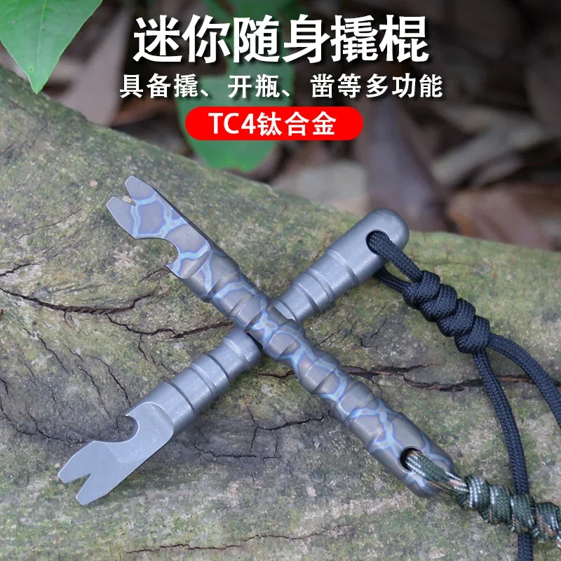 EDC Titanlegierung Mini Brecheisen Werkzeuge Hand Outdoor Survival Camping Multifunktions Flaschenöffner EDC Werkzeuge Image