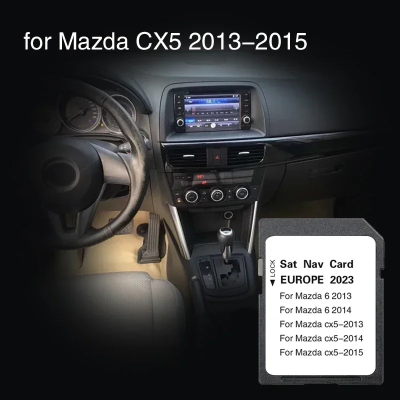 Verwendung für Mazda CX-5 2013 2014 2015 SD-Kartenkarten Europa UK Sat Navi 2023 Navigation 8 GB schnelle Lieferung GPS-Kartenzubehör