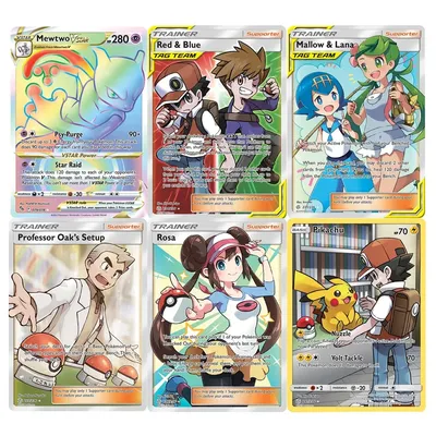 Pokémon-Karten, holografische Karte, Sonne und Mond, Serie Mewtwo Pikachu, Paikou Serena Caitlyn, Image