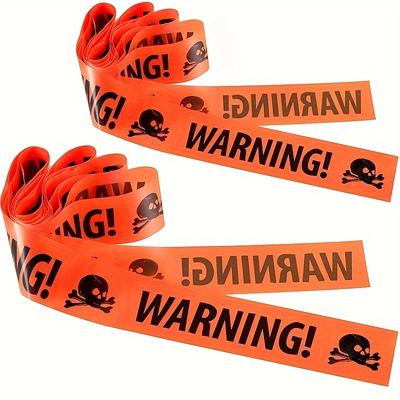 TEMU 2pcs, 33ft Fright Caution Tape, Fright Caution Tapes With Pirate Imprint For Horror Zombie Party Outdoor Crime Scene Decoration, Decoration