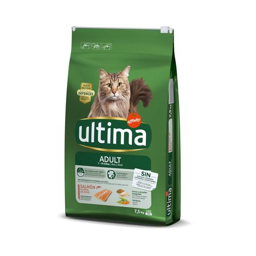 7,5kg Adult Lachs Ultima Katzenfutter Trocken - 1kg gratis!
