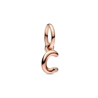 Pandora Letter C Script Alphabet Dangle Charm - Pink