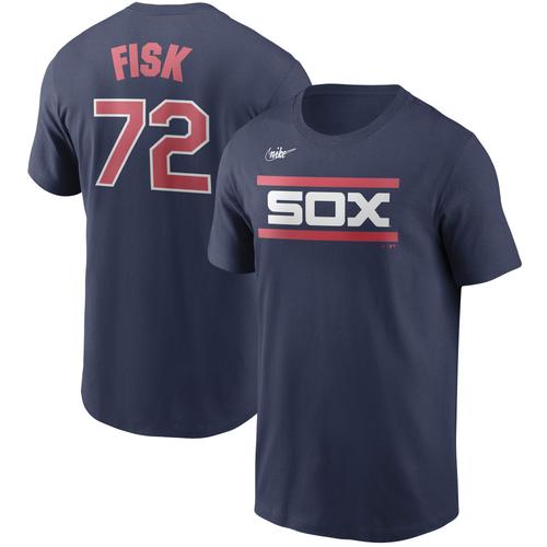 Nike Carlton Fisk Navy Chicago White Sox Cooperstown Collection Name & Number T-Shirt für Herren