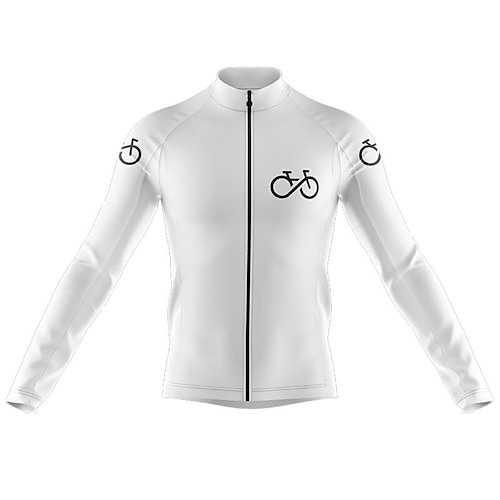 Herren Radtrikot Grafik Langarm Fahhrad Trikot Oberteil mit 3 Gesäßtaschen Mountainbike MTB Straßenradsport Schnelltrocknend Reflektierende Streifen Rückentasche Feuchtigkeitsableitend Sport Schwarz Image