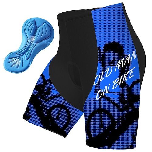 Herren Grafik Buchstaben Zahlen Lustig Radsport-Radhose: Fahrradhose Fahhrad Gepolsterte Shorts / Chamois Unterteile Rennpassform Mountainbike MTB Straßenradsport Sport 3D-Polster Radfahren Image