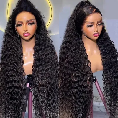 200% Density 13x6 Deep Wave Lace Front Wigs Human Hair 13x4 Hd Lace Frontal Wigs Pre Plucked For