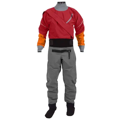 Kayak Dry Suit for Men 4-layer Waterproof Fabric Drysuit With Latex on Neck and Wrist White Water